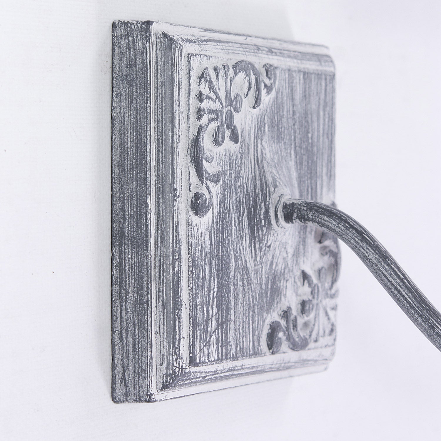 Applique da Parete 13x23xH19 cm in MDF Design Shabby Grigia