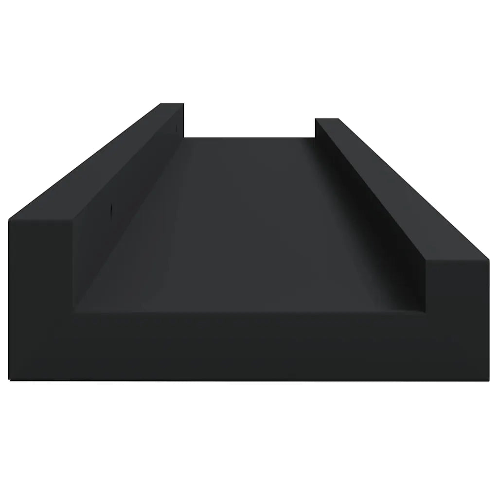 2 pz Mensole | Ripiano | Scaffale con Sporgenza Nere 60x9x3 cm MDF