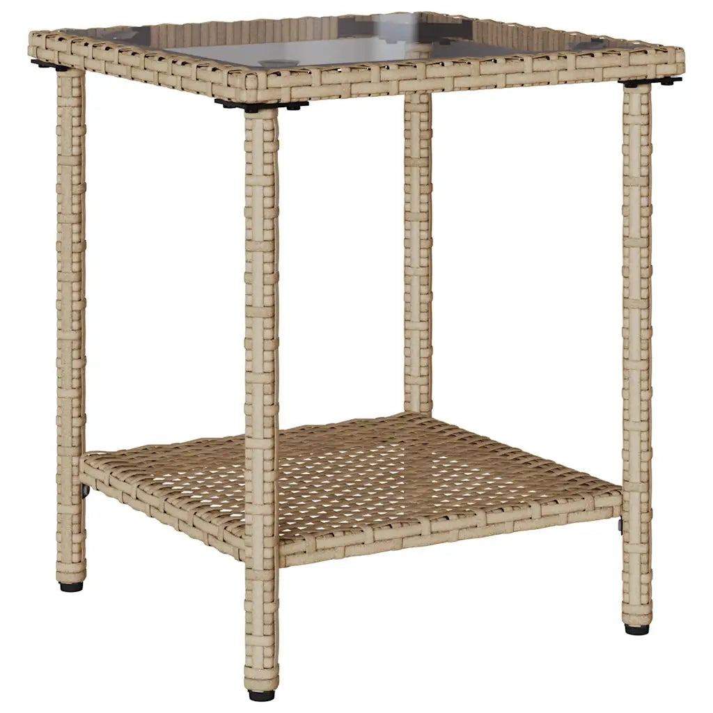 Divano da Giardino con Tavolo e Cuscini a L-Sofa da Giardino-Divano da esterno Beige in Polyrattan 763489