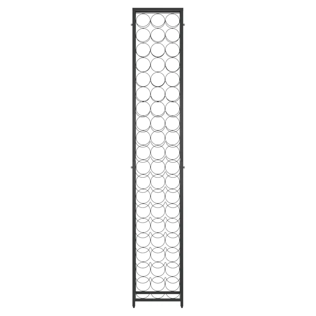 Portavini da 57 Bottiglie Nero 34x18x200cm in Ferro Battuto 358366