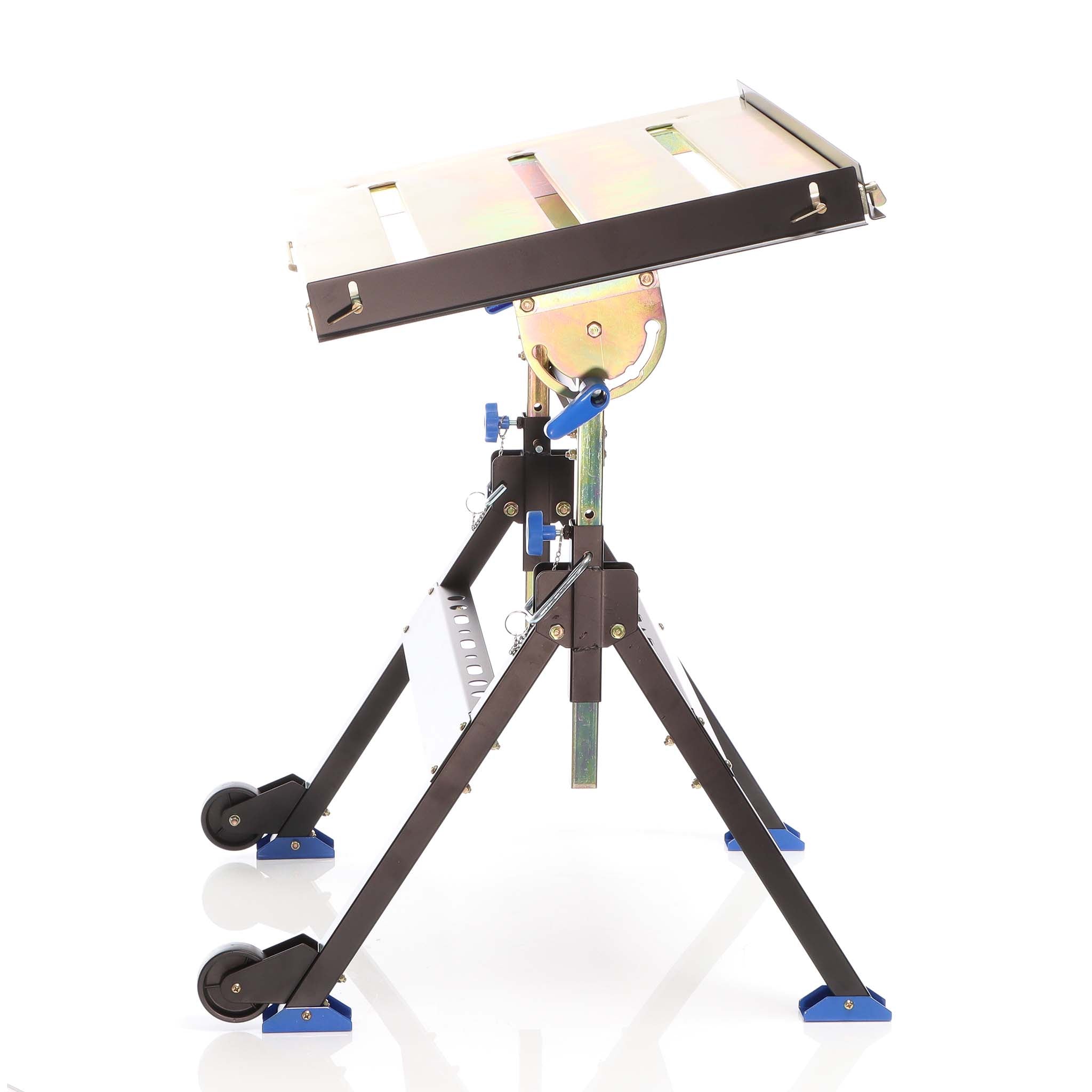 Banco saldatura pieghevole max 150 kg, carrello regolabile in altezza 735-860 mm, inclinabile fino a 90°