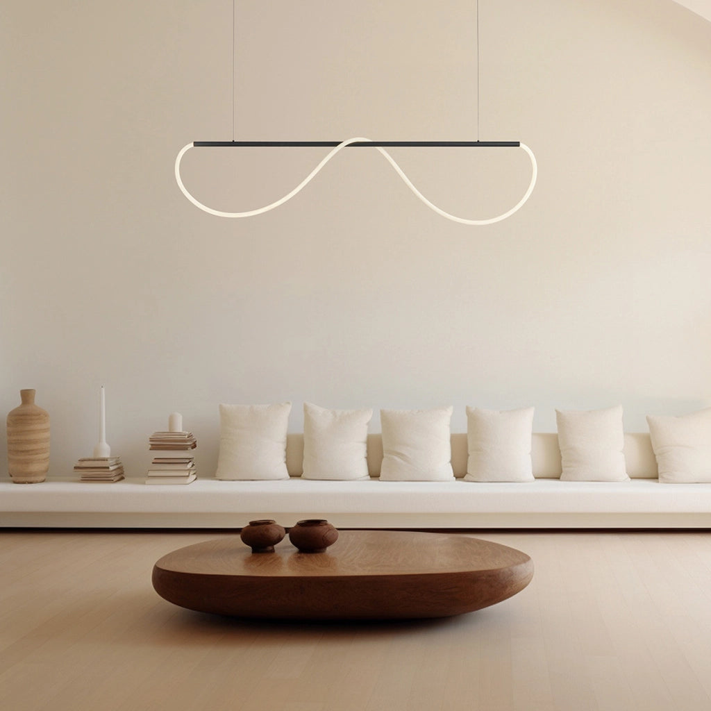 Lampada sospensione lineare 100cm nera LED 24W 4000K