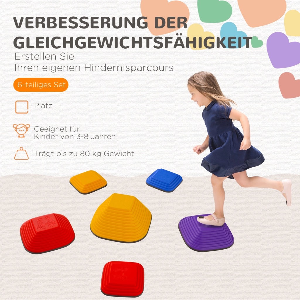 Blocchi di equilibrio per bambini ¨C zephmum ¨C multicolore, 6 pezzi, antiscivolo