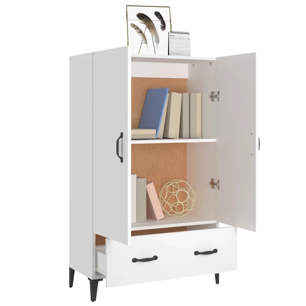 Credenza Bianca 70x31x115 cm in Legno Ingegnerizzato