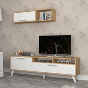 Mobile porta Tv 180x35x47h Slim D2306TV180M109 colore rovere bianco