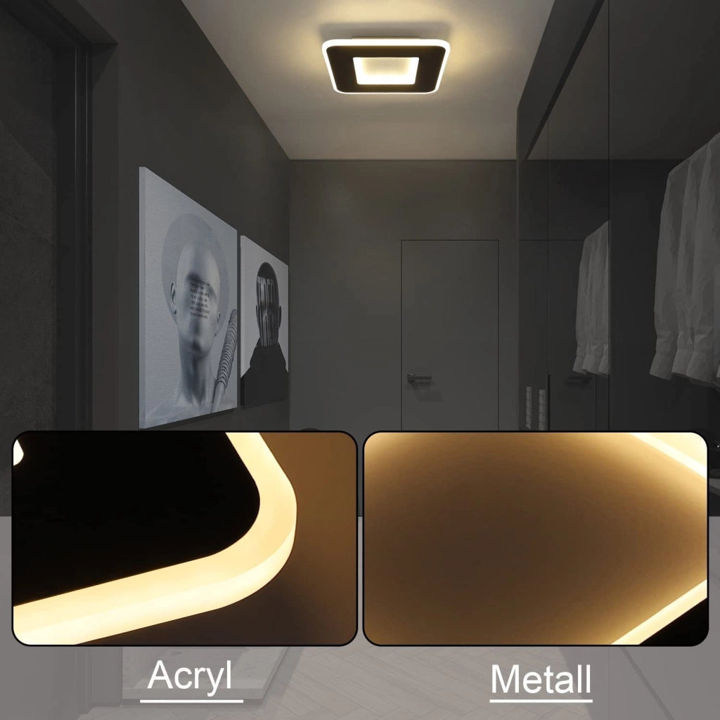 ZMH Lampada da soffitto LED bianca e nera per corridoio, 24 cm, per soggiorno