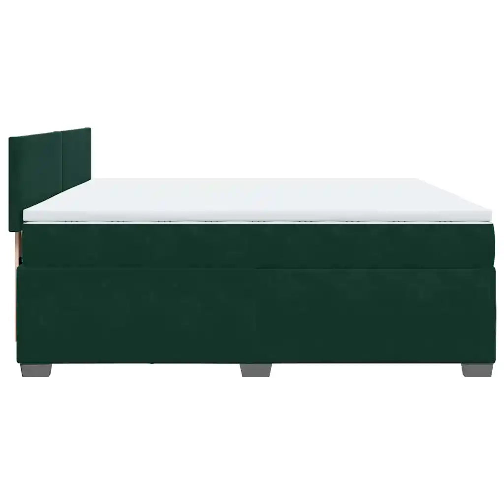 Giroletto a Molle con Materasso Verde Scuro 200x200 cm Velluto 3288699