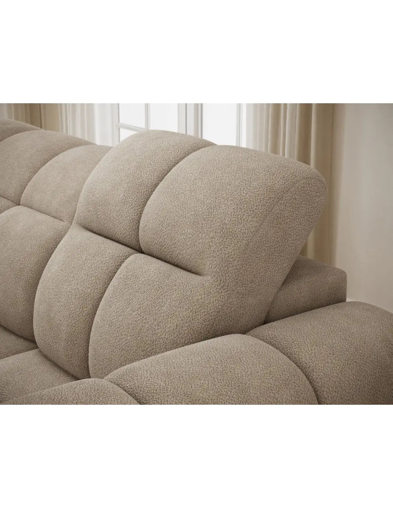 Divano ad angolo elettrico FANOTI 3 posti beige – angolo sinistro – versione 2
