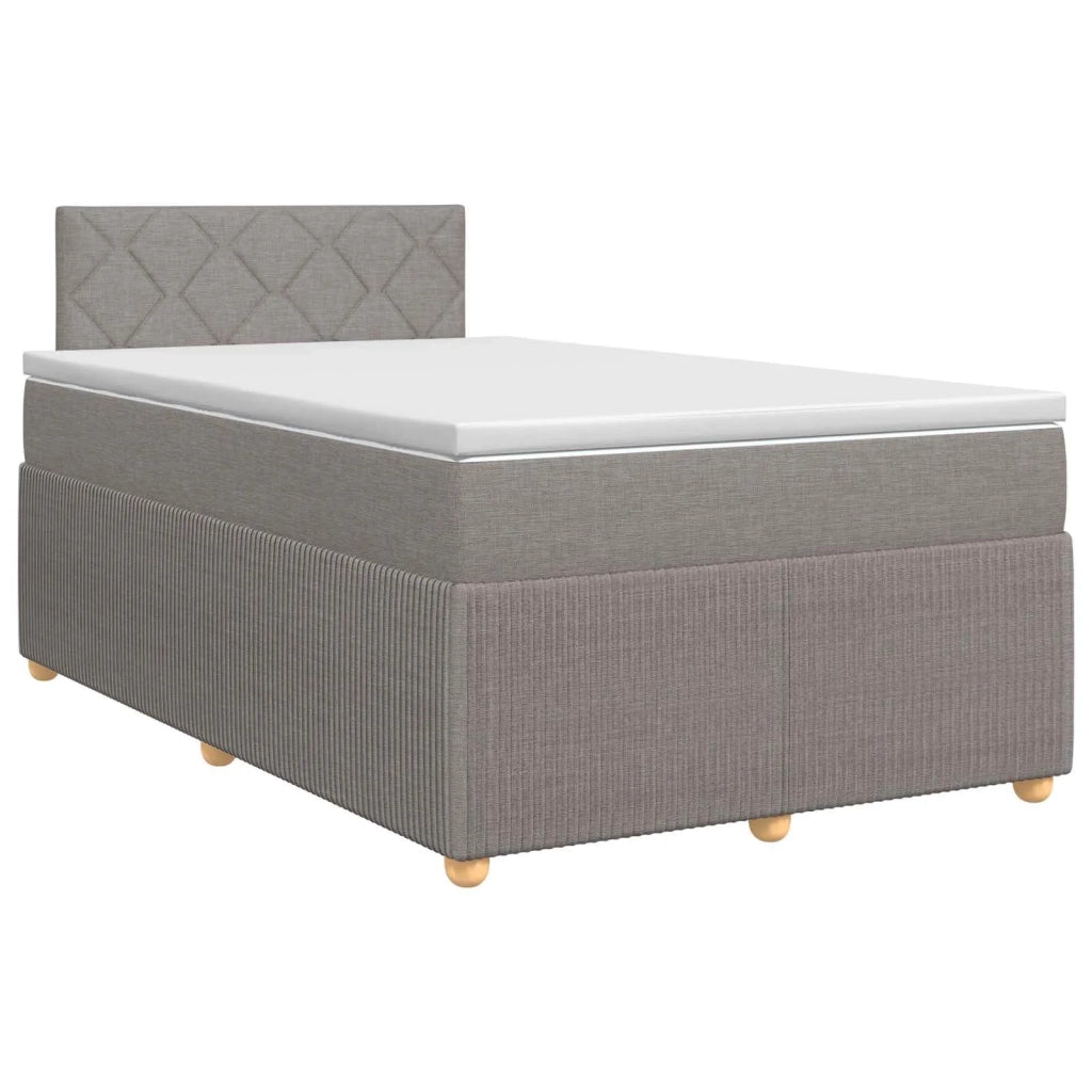 Letto box spring con materasso Tortora 120 x 190 cm Tessuto 3451430