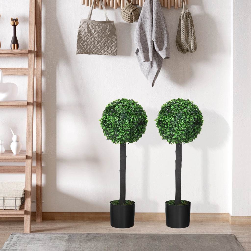 Set 2 Arbusti Artificiali Decorativi ¨C zephmum ¨C Verde ?20x60 cm
