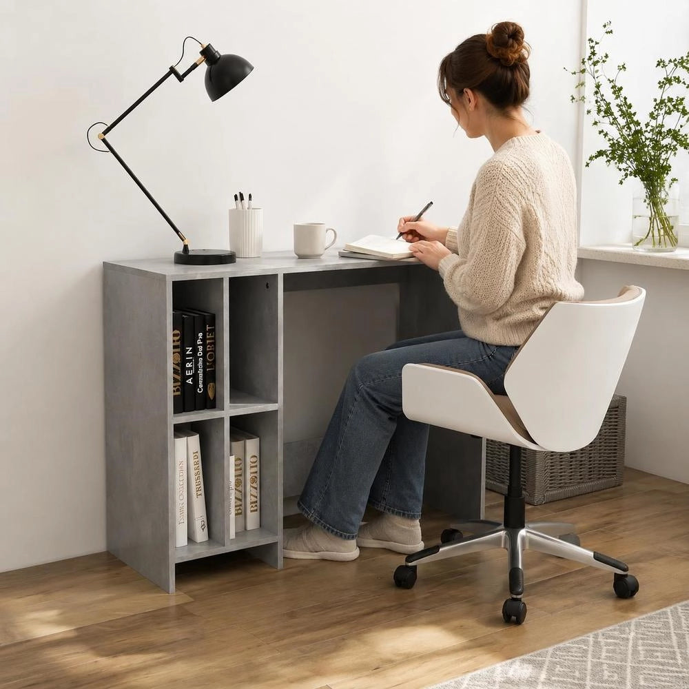 Computer Desk, Concrete Grey, 102.5x35x75 Cm, Wood-based Material