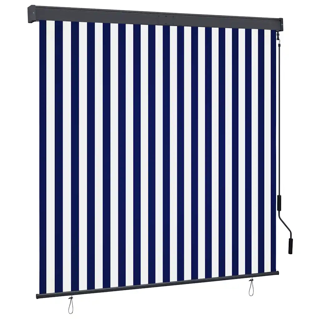 Tenda a Rullo per Esterni 160x250 cm Blu e Bianca