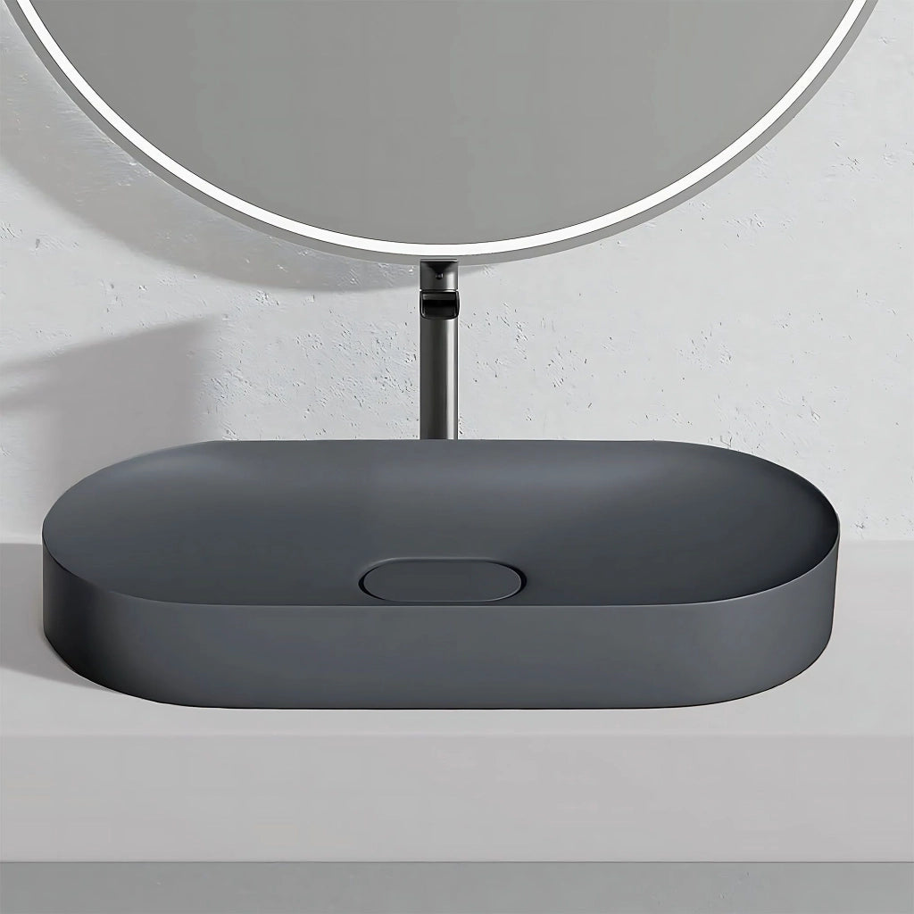 Lavabo In Conglomerato Iris 71 Cm Grey Matt
