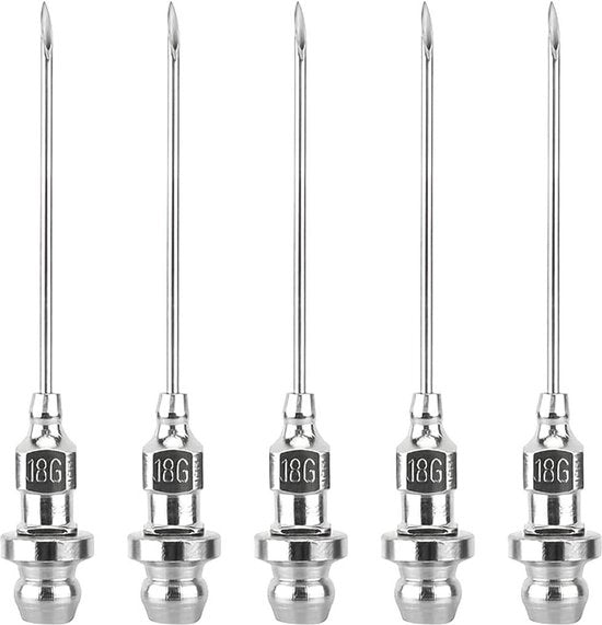 Set di 5 aghi per iniezione di creme portatili e rimovibili con dispensatore di creme e bocchetta di aspirazione.