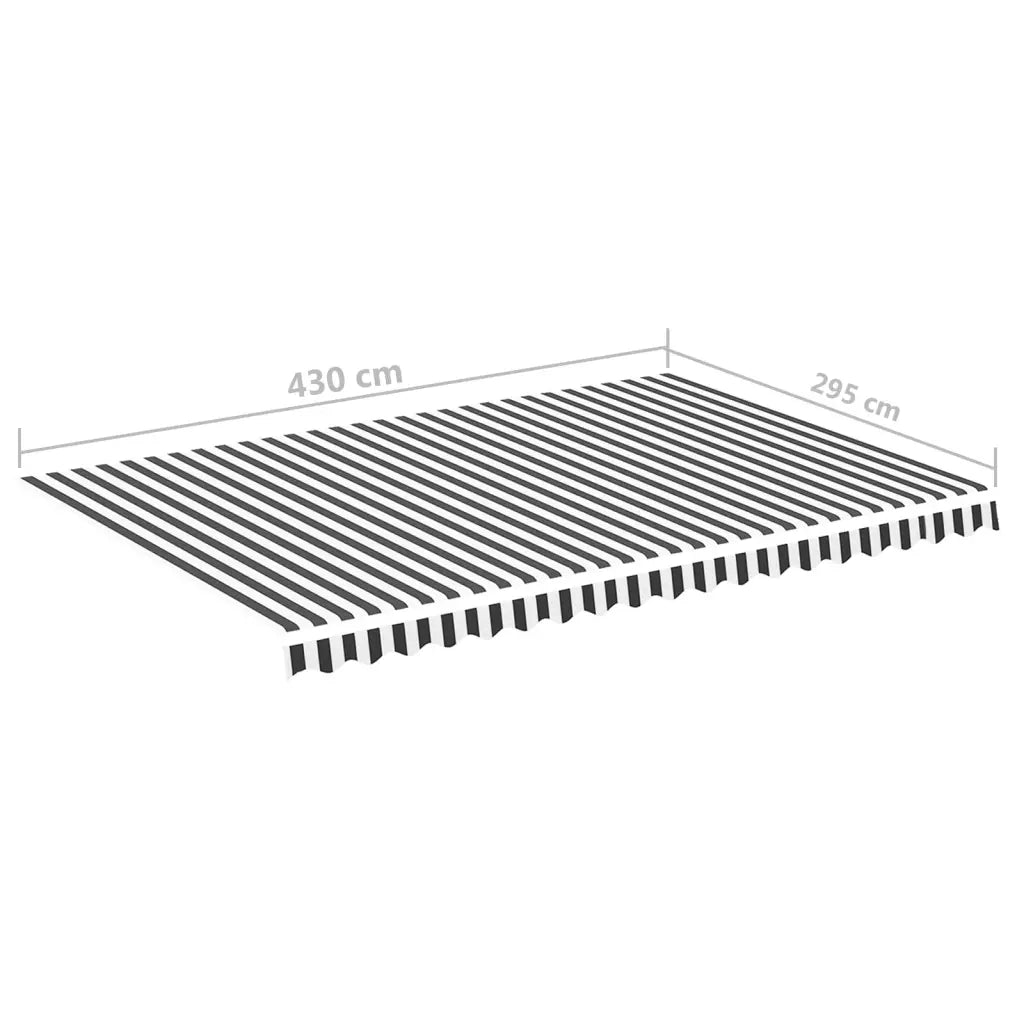Tessuto di Ricambio per Tenda da Sole-Ricambio telo per tenda da sole Antracite e Bianco 4,5x3m