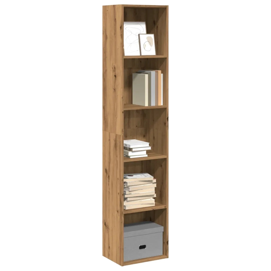 Libreria-Scaffale per Libri-Mobile di Stoccaggio Rovere Artigianale 40x30x189 cm in Legno Multistrato