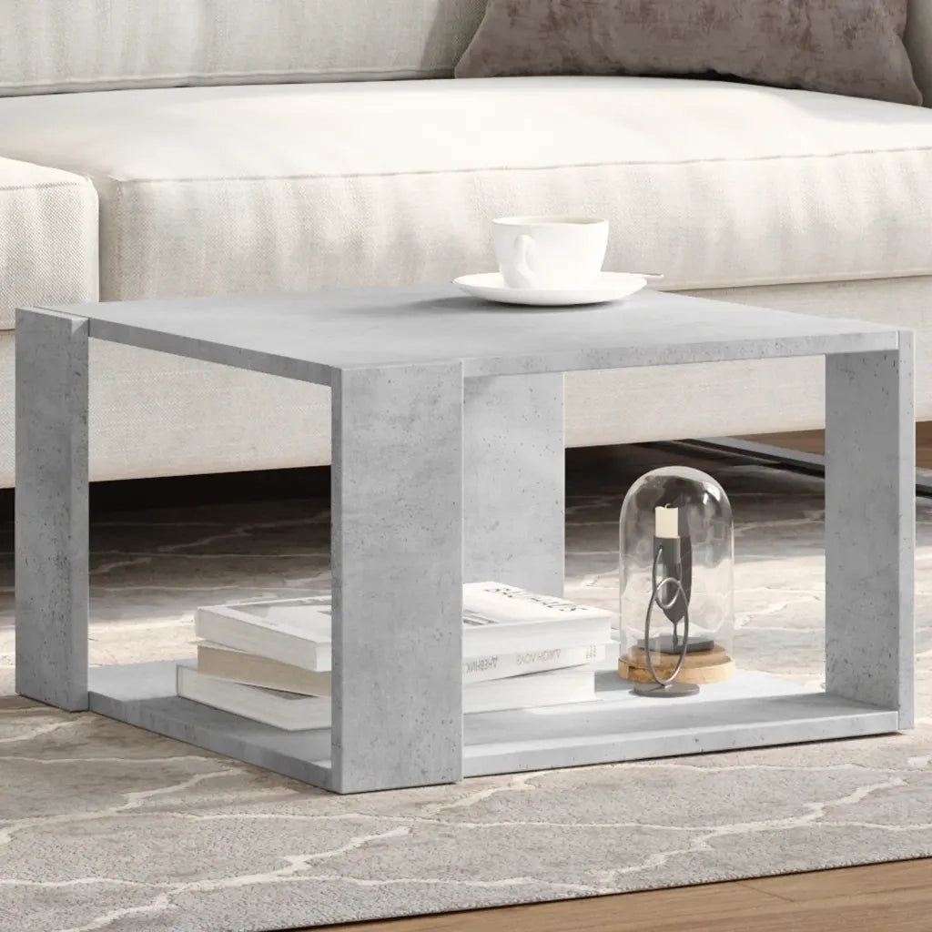 Tavolino salotto | Tavolino da caff¨¨ | Tavolino da Soggiorno Grigio Cemento 51,5x51,5x30 Legno Multistrato