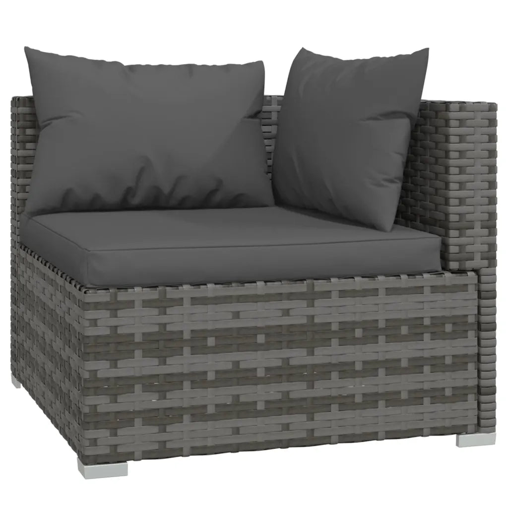 Set Divani da Giardino 9 pz con Cuscini in Polyrattan Grigio cod mxl 40404
