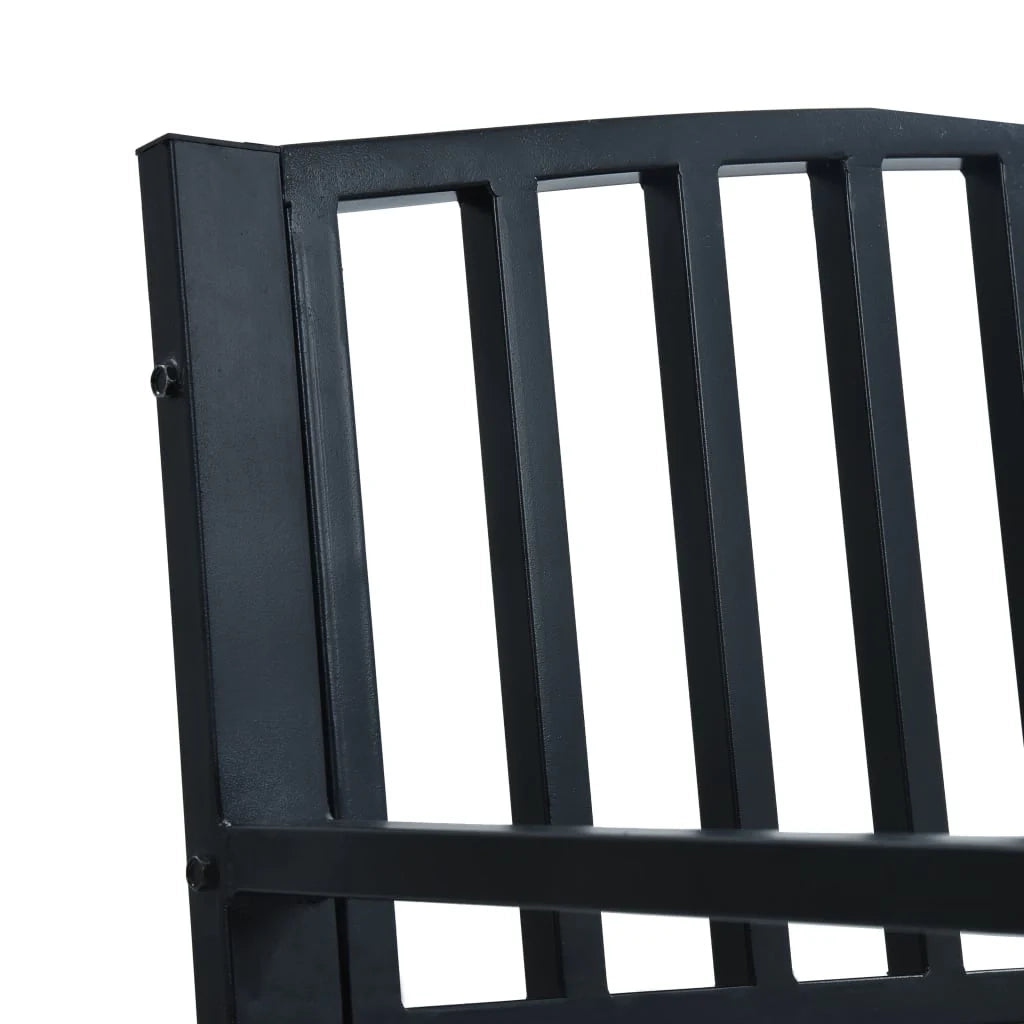 Panca da giardino mobili da esterno terrazza 125 cm acciaio nero 02_0011234