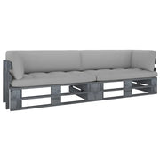Divano a 2 Posti su Pallet con Cuscini Pino Impregnato Grigio 3066627