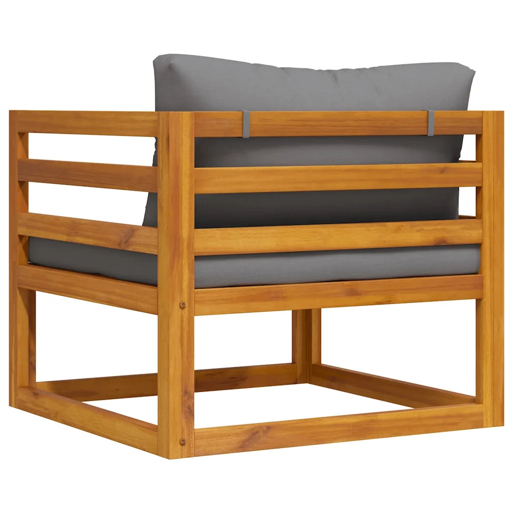 Sedia da Giardino con Cuscini Grigio Scuro Massello di Acacia CFW2744594