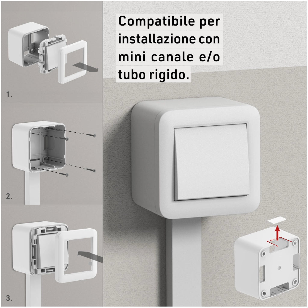 CONTENITORE 'FIXA' deviatore 10A - col.bianco - ELECTRALINE