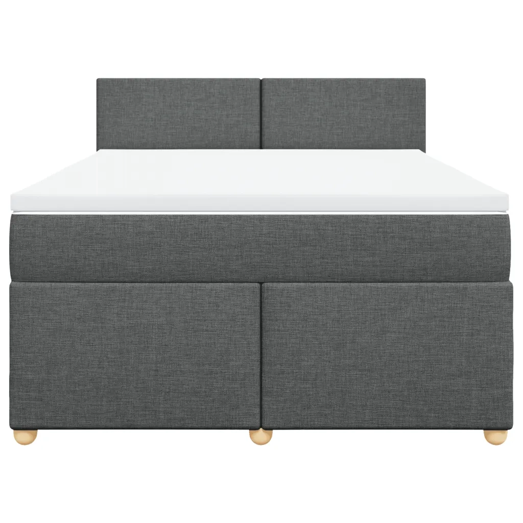 Giroletto a Molle con Materasso Grigio Scuro 140x190 cm Tessuto