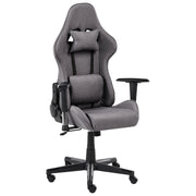 Sedia da ufficio ergonomica in tessuto con braccioli regolabili di colore grigio scuro poltrona gaming stile moderno