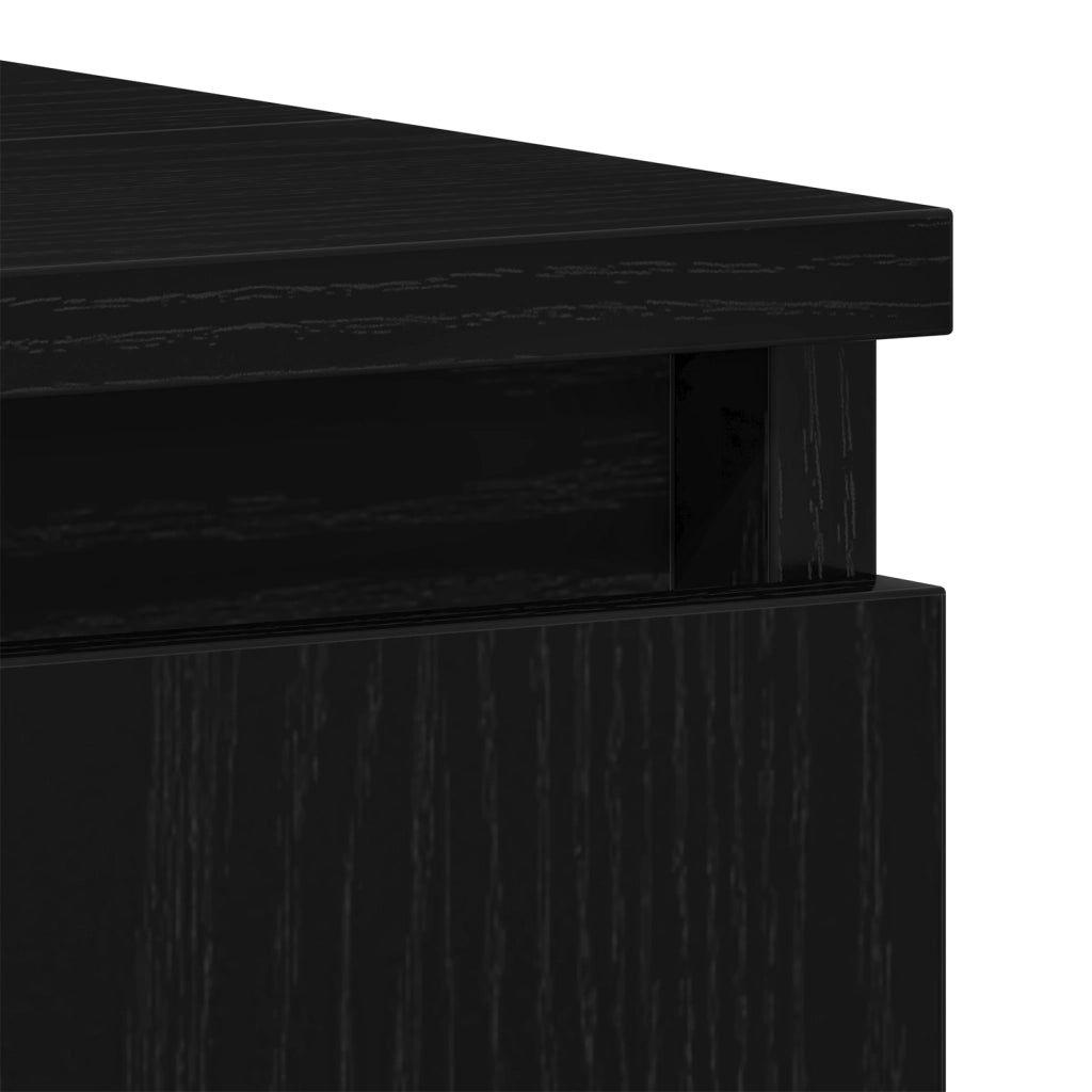 Mobiletto per lavandino da bagno  Nero Rovere 80x33x60 cm Legno ingegnerizzato