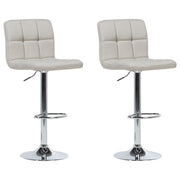Set di 2 sgabelli da bar da cucina di colore beige girevoli regolabili in altezza stile moderno contemporaneo