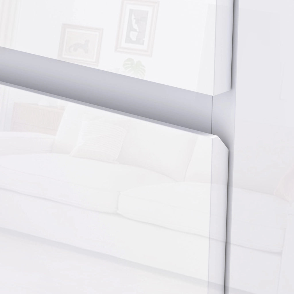 Cassettiera 5 Cassetti Antiribaltamento 55x33x100 cm Bianco Lucido
