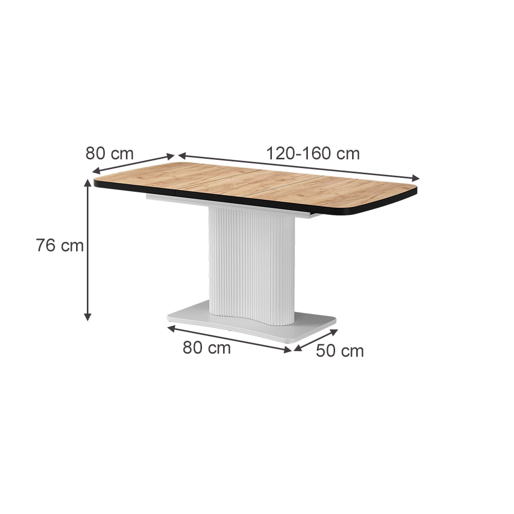 Vicco tavolo da pranzo allungabile Nero/bianco 120 x 80 cm estensibile