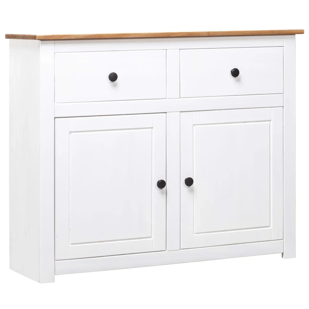 Buffet credenza cassettiera armadio mobile contenitore organizer per cucina soggiorno salotto 93 x 40 x 80 cm Pino gamma Panama bianco 02_0030541