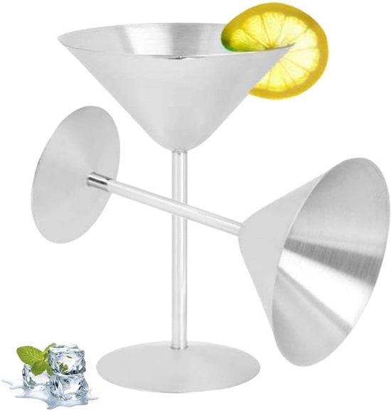Vaselle per Cocktail 2 Pezzi - In Acciaio Inossidabile - Resistenti - Lavastoviglie - Portatile - Per Interno/Esterno - Design Moderno - Vaselle per Vino