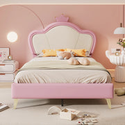 letto imbottito pu rosa bianco 90x200 cm