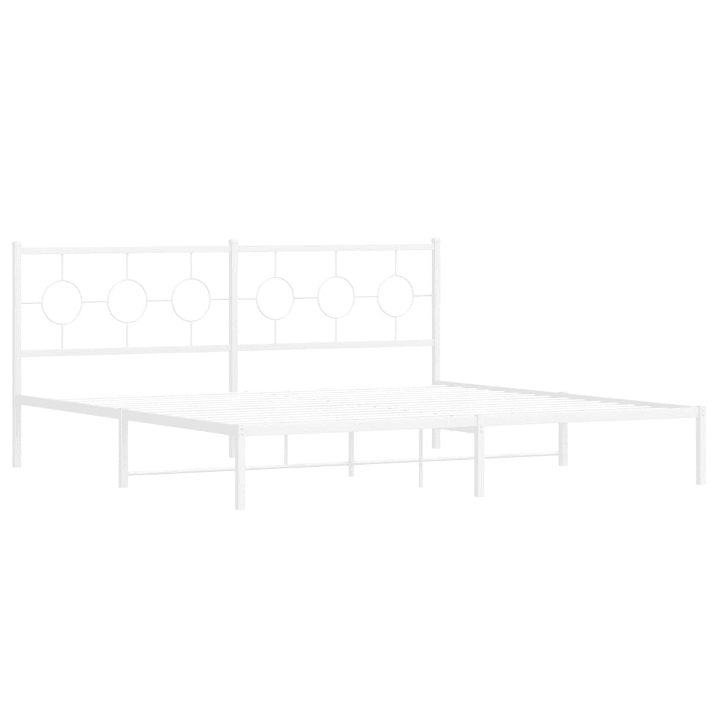 Giroletto con Testiera Metallo Bianco 200x200 cm 376282