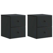 Mobiletto da notte a muro 2 pcs Nero 34,5 x 33 x 40 cm