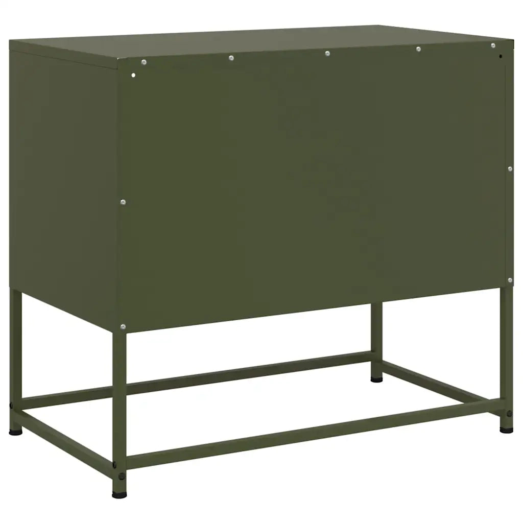 Mobile TV Verde Oliva 68x39x60,5 cm in Acciaio