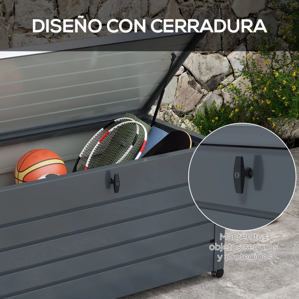 Cassa per Giardino in Acciaio Galvanizzato ¨C zephmum ¨C Grigio Scuro 120x62x66 cm