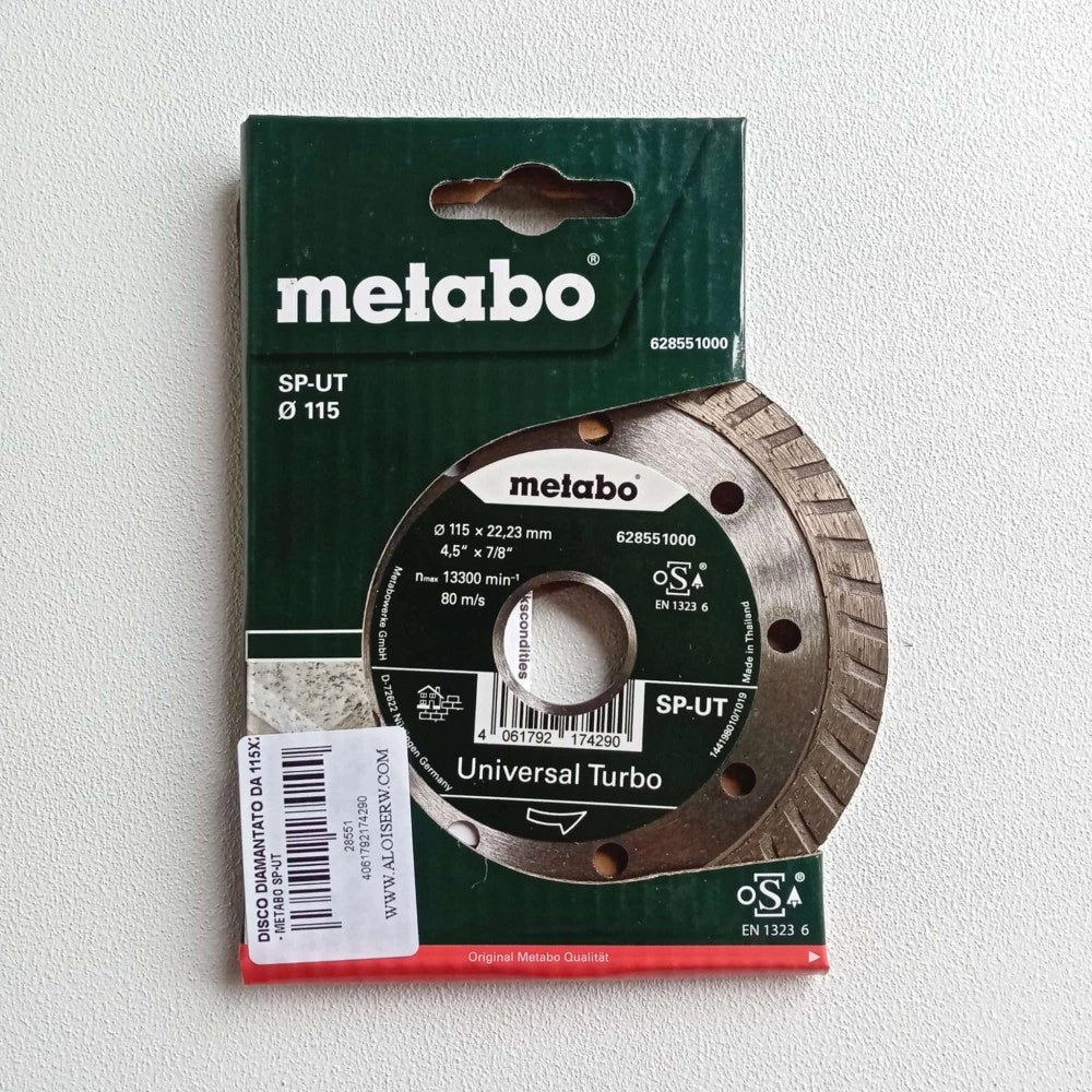 Metabo 115x22,23mm sp-ut universal turbo disco diamantato per edilizia
