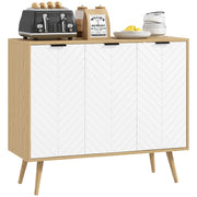 Credenza con ante e cassetti ¨C Zephmum ¨C Legno naturale 91.5x35x77.4 cm