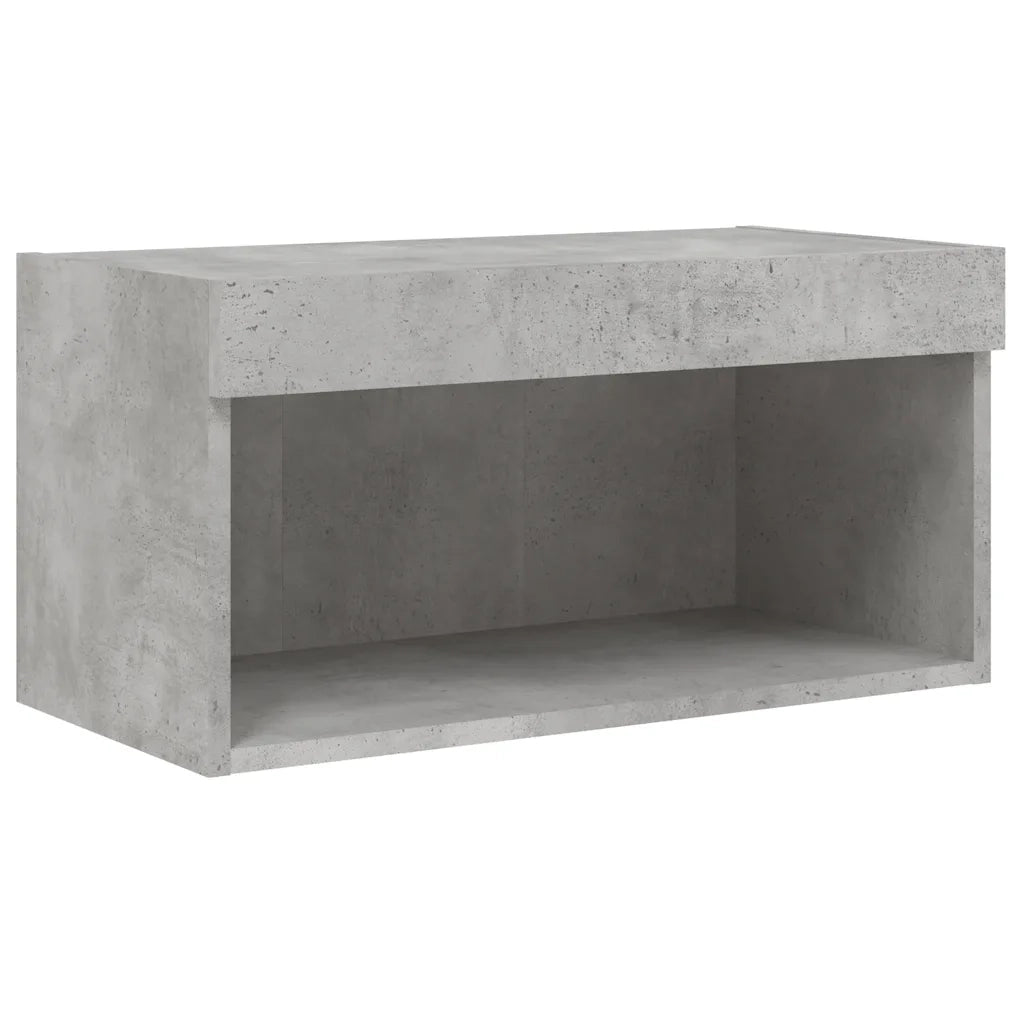 vidaXL Set Mobili TV a Muro 6 pz con Luci LED Grigio Cemento