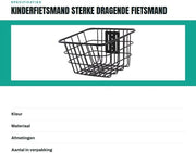 Carrello per biciclette per bambini con manubrio robusto - Acciaio inossidabile - Impermeabile - Installazione facile - Multifunzionale - Materiale di alta qualità - Carrello per biciclette