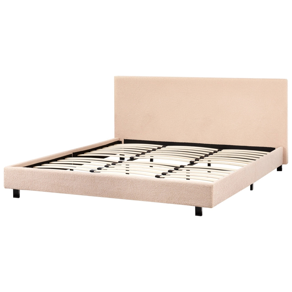 Struttura letto a doghe Beige Boucle EU Super King Size 180 x 200 cm Design moderno