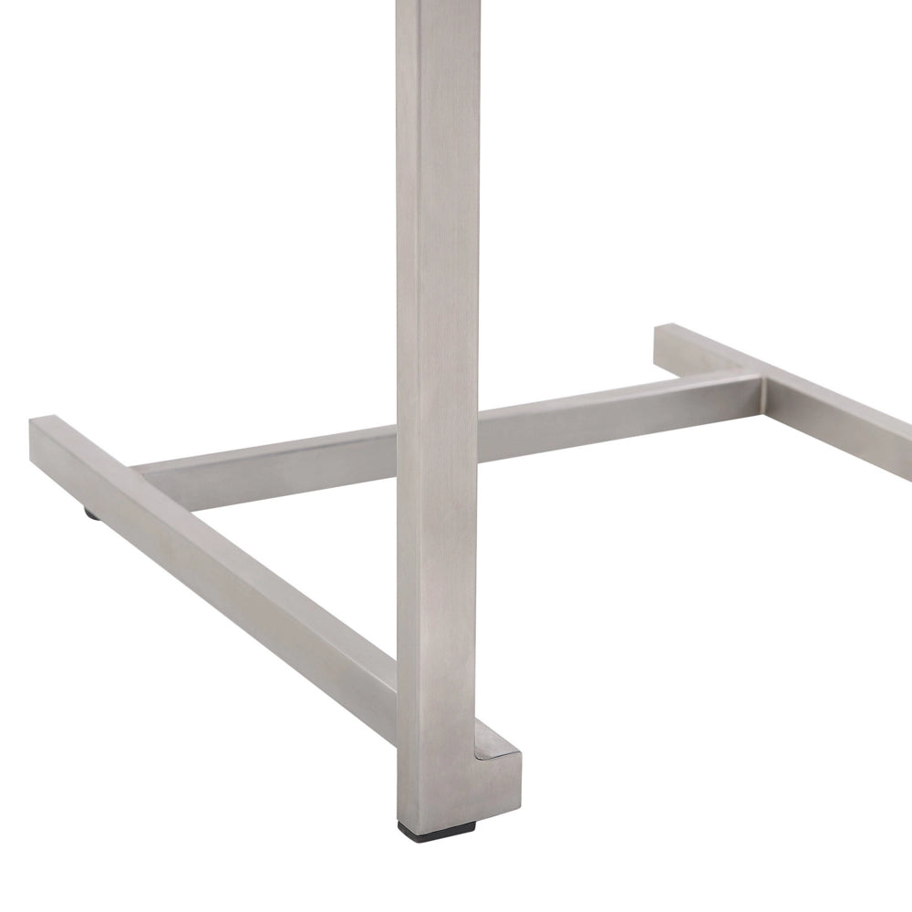 Set di 6 sedie da giardino grigio sedile sintetico struttura in acciaio inox stile cantilever