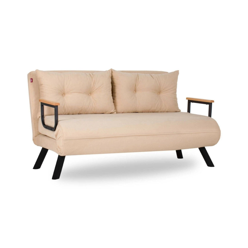 Calvin, Divano Letto 2 Posti Contenitore, 133x78 cm Bianco Crema