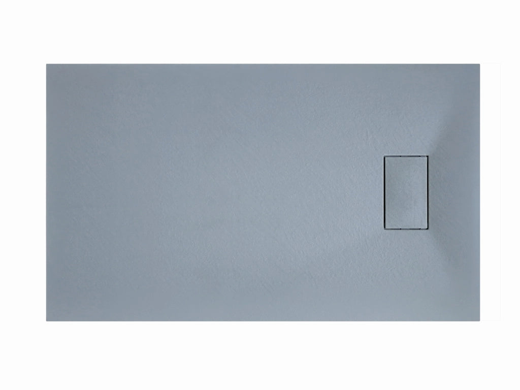 Piatto Doccia In SMC Vetroresina Effetto Pietra H 2,6 Cm Con Piletta Di Scarico Inclusa 80-120 Grigio