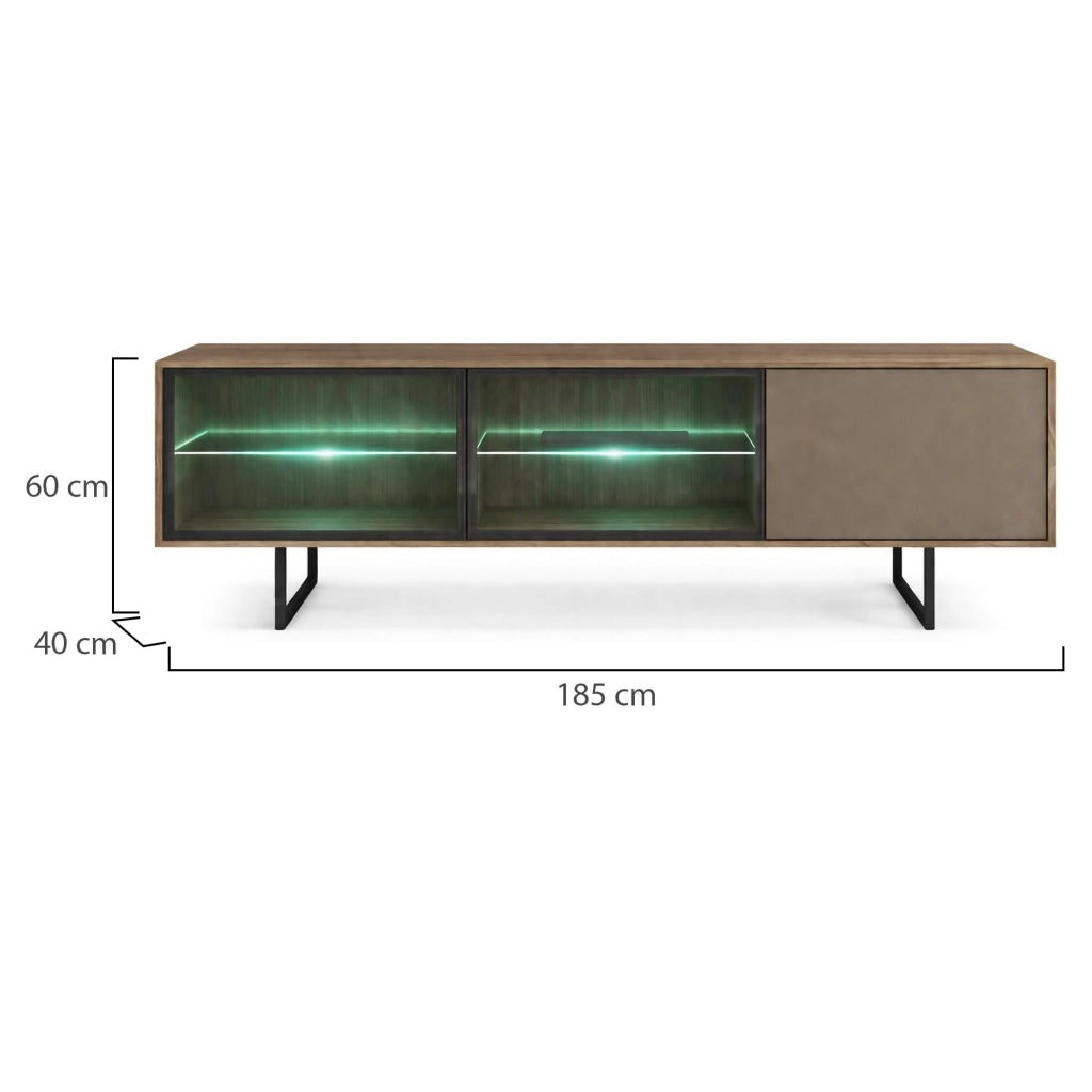Travesio, Mobile Porta tv 3 Ripiani, 185x40x60h cm Marrone Noce