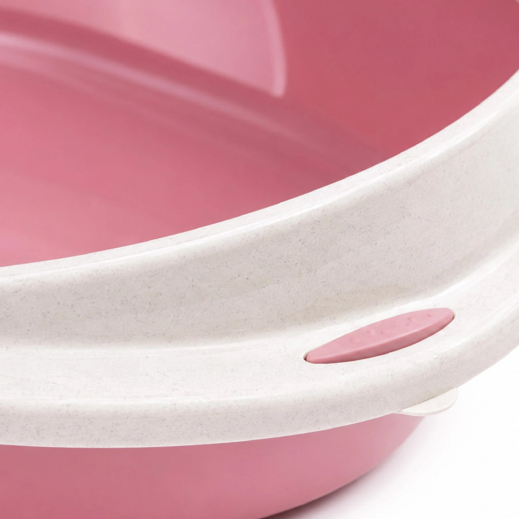 Lettiera Angolare per Gatti con Bordo Antisporco e Accesso Facilitato – Disponibile in 49x40x17,5 cm e 58x48x20,5 cm Rosa - M:49x40x17,5cm