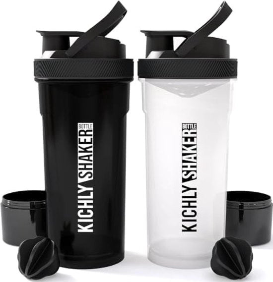 Shaker per Proteine - 700 ml - Coperchio e Spazio di Riposo per Proteine in Polvere